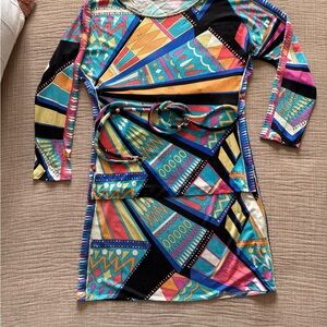 Emilio Pucci Geometric Print Skirt Top and Belt